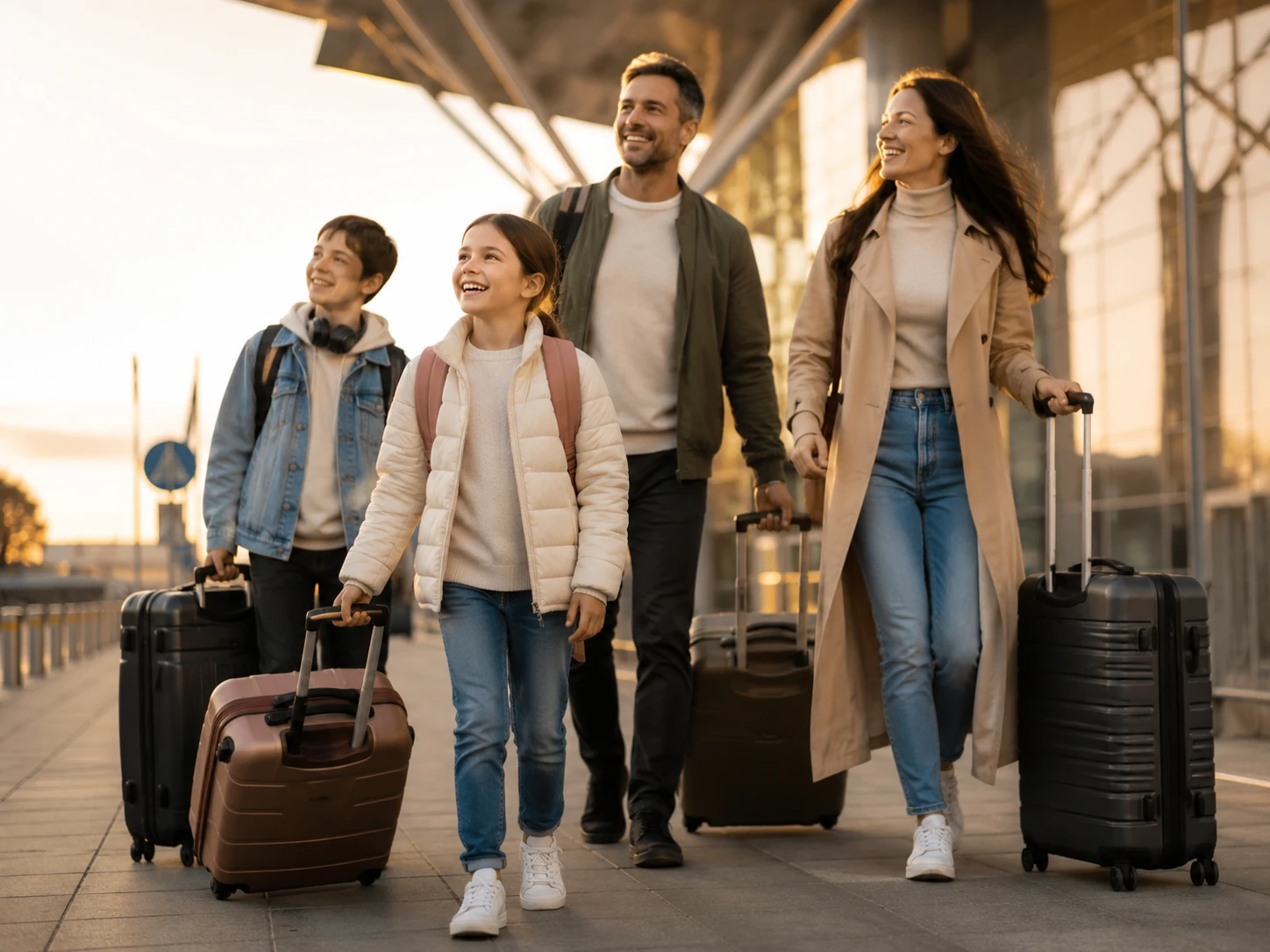 Família chegando a Portugal